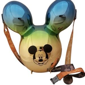 Disney Parks Mickey Mouse Metallic Ombre Mickey Ears Balloon Popcorn Bucket NEW
